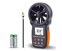 Barometro Anemometro Digitale Palmare, per Temperatura del Vento, Temperatura, Vento, Chill tester con Umidità, Altitudine, Barometro Misuratore di Pressione per Arrampicata Drone HVAC CFM