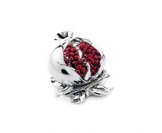 Melograno Piccolo in Resina Argentata con Frutto Rosso Misura 6,5x7,5x6 cm Made in Italy Soprammobili Idea Regalo