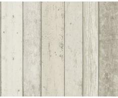A.S. Creation 895110 - Carta da parati New England in simil legno, colore: Beige/Marrone/Bianco