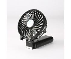 yipin Mini Ventilatore USB Portatile Ventilatori Tavolo Personale con Tempi di Funzionamento da 5 a 16 Ore, Batteria Esterna di 4000mA, 3 impostazioni, Getto d’aria Forte, Design Pieghevole Perfetto per Viaggi, Campeggio e Altre Attività all’aperto