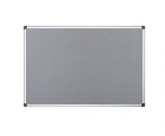 Bi-Office - Bacheca in feltro con cornice in alluminio, grigio