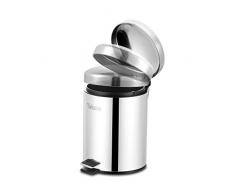 Velaze Pattumiera 3L in Acciaio Inox Lucido con Pedale, Cestino Bagno Bidoncino Rimovibile, Cestino Spazzatura per Cucina, Bagno, Ufficio (con 20 Sacco Spazzatura)