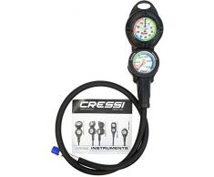 Cressi Console PD2 Pressure + Depth Gauge Console 2 Strumenti Manometro/Profondimetro per Immersioni, Taglia Unica, Nero, Adulto Unisex, FEET/PSI