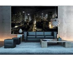 New York FOTOMURALE -Manhattan di notte quadro - HDR HD New York decorazione da parete/tappezzeria da parete Photo/Poster - Manhattan Skyline, New York City, mural, affiches 140 cm x 100 cm