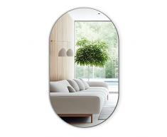 Tulup Specchio ovale per bagno pronto da montare 52x90 cm