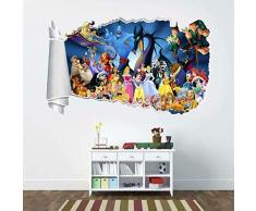 Adesivi murali-3D-Personaggio dei cartoni animati anime Torn Hole Ripped Wall Sticker Decor Decal Art Kids-50x70cm