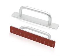 JOLIGAEA 2 Pezzi Maniglia per Porta Mobile,Maniglie per Armadio Adesiva,Maniglia Porta Scorrevole in Alluminio,Maniglione per Porte e Finestre,Cassetti,Porte da Giardino,Armadi,Argento,148mm