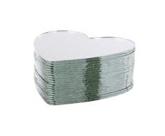 VORCOOL 20Pcs Mini A Forma di Cuore di Trucco Specchio di Metallo Portatile Fai da Te Specchio Cosmetico Compatto da Viaggio Specchio Specchio per Il Trucco Strumenti per Le Donne Ragazze