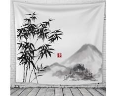MXJ GT-Arazzi e tappezzeria Inchiostro Pittura Arazzo Prugna Giapponese Stampa 3D Tela Cerata Tappezzeria da Parete Tappezzeria Soggiorno Camera da Letto Decorazione Tessuto Asciugamano da Spiaggia