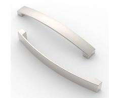 FURNIWARE 10 pezzi maniglia per armadio, Distanza tra i fori 160mm, maniglia ad arco per armadio da cucina, per porta dellarmadio da cucina, cassetto del comò da camera da letto,Nichel spazzolato