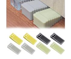 8 Pezzi Fermaporte da Terra Gomma, Cuneo Fermaporta in Gomma Nero, Cunei Fermaporta in Gomma Antiscivolo, per Casa, Ufficio, Bagno, Porta del Balcone, Camera dei Bambini