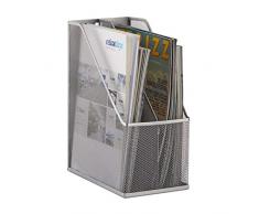 Relaxdays Portariviste Scrivania, 2 Scomparti, Raccoglitore Documenti, Ufficio, Metallo, Argento, A4-C4