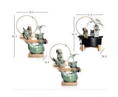 GL-Indoor fountain Fontana di Acqua Interna, da Tavolo con Luce LED Fontana Zen Piccola Fontana di Acqua Monaca Zen