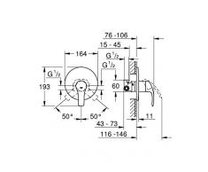 Grohe 33556002 Eurosmart New Miscelatore Monocomando per Doccia ad Incasso, Cromo