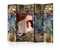 murando Paravento Klimt Madre e bambino 225x172 cm Stampa bilaterale su tela in TNT 100% Non Trasparente Parete Divisoria Interno Separatore Stanza Pieghevole Decorazioni l-A-0015-z-c