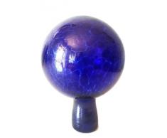 Palla di giardino di vetro colorato, sfera di vetro soffiato a mano decorazione per giardino, decorativo oggetto di vetro in colore blu specchio diametro 9 centimetri certamente su gelo, Oberstdorfer Glashütt