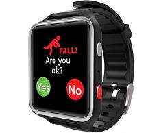 CPR Guardian III Bracciale Salvavita Anziani - Orologio Salvavita per Anziani con Sensore di Caduta, Pulsante Allarme SOS Anziani, GPS per Anziani (Nero)