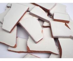 900 G di rottura mosaico, mosaico piastrelle in mano fabbricati messicano piastrelle - bianco Note (Chremeweiss)