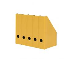 LANDRÉ - Portariviste formato A4, in cartone resistente, larghezza 7 cm, colore: Giallo, 400170045