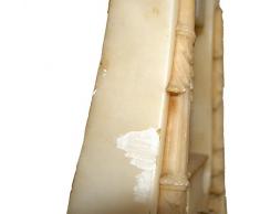 Antiquariato Orologio Impero a Forma di Lira in Alabastro e Bronzo Dorato