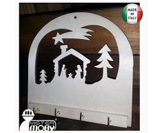 Mistermoby Appendichiavi in Legno Tema Natività Presepe Decoupage Addobbi Decorazione Dimensioni 20X21 cm 3 Pezzi