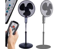 BAKAJI Ventilatore a Colonna Piantana Potenza 50W Diametro Pale 40cm 3 Velocità Selezionabili Funzione Timer Altezza regolabile Oscillazione Orizzontale e Telecomando x Controllo a Distanza (Nero)
