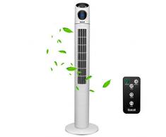 Gotoll Ventilatore a Torre Bianco 110CM,50W,Oscillazione 70°,3 Velocità,3 Modalità Operative,Touch Panel,Display LED,Ventilatori a Piantana 15 H Timer