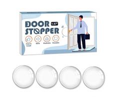 Fermaporta Maniglia a Muro Trasparente - 4 Pezzi 40x8mm Gommini Paracolpi Porta Adesivi, Gommini Silicone Trasparenti Adesivi per Pareti e Mobili, Proteggi Maniglia Porta Silicone Fermaporta Maniglia