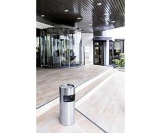 Durable 337323 Posacenere a Colonna Cilindrico, con Sabbia e Cestino, Acciaio Inossidabile, 620x260 mm, Argento Metallizzato
