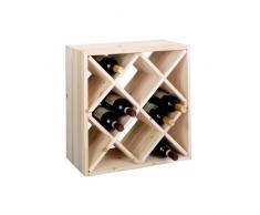 Zeller 13171 Portabottiglie di Vino, Legno, Beige, 52x25x52 cm, metallo