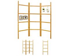 DuneDesign Paravento Mobile da Riempire - 180x180 Separatore Schermo Porta Piante Decorazione - Pareti Divisorie Separé Bamboo Paravento Legno Paravento Divisore Interno Divisori Stanze Paravento Alto