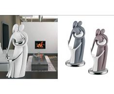 MEMORY SRL soprammobile Moderno Scultura statuina da Tavolo Famiglia Bianca Argento Alta qualità Idea Regalo Nascita