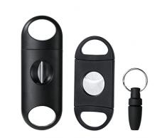 Vicloon 3 Pezzi Tagliasigari, Tagliasigari con Doppie Lame in Acciaio Inox, Tagliasigari a V in Acciaio Inox, Perforatore per Sigari, Tagliare la Parte Finale del Sigaro