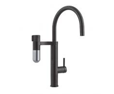 FRANKE 120.0551.241 Vital J - Rubinetto da cucina con filtro ad acqua, nero opaco/acciaio ottico