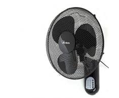 ARDES | AR5W40R Ventilatore da Parete con 3 Pale Rotanti di 40cm Telecomando a Distanza Oscillazione Automatica Timer Regolabile e 3 Velocità dal Design Elegante Ventilatore Murale Nero