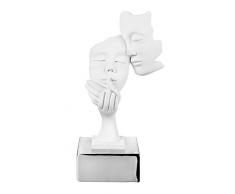 MAZZOLA LUCE Mini Scultura soprammobile da Tavolo volti Innamorati bomboniera h20cm Design Moderna Base Colore Argento