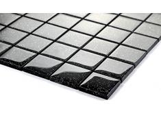 1qm vetro mosaico piastrelle 30 x 30 cm x 8 mm opaca in nero con strass (MT0088 m2)