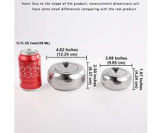 Posacenere in acciaio INOX, Newness posacenere con coperchio, posacenere per interni ed esterni, porta cenere per fumatori, desktop smoking posacenere per home office decorazione, grandi dimensioni
