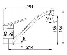 Franke Miscelatore cucina lavello Novara di Plus con erogatore fisso, Argento, 115.0470.654