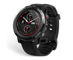 Amazfit Stratos 3 Smartwatch Con Gps E Memoria Musicale, Orologio Sportivo, Impermeabile 5 Atm, Nero, 4.86 X 1.34 X 4.86 Cm
