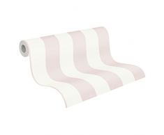 38101-3 - Carta da parati a righe, in tessuto non tessuto, 10,05 m x 0,53 m, colore: Rosa e Bianco