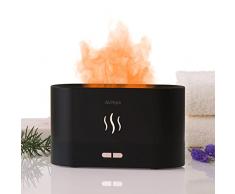 Diffusore di aromi con effetto fiamme, diffusore di aromi, 180 ml, diffusore di aromi, diffusore per oli essenziali, può aggiungere olio essenziale (nero)