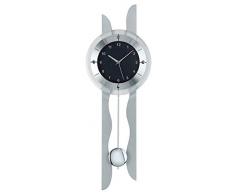 AMS 5243 - Orologio a pendolo radiocontrollato, in legno, stile moderno, cromato, antracite, legno, ottone, vetro, metallo, sonstige