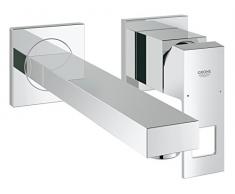 Grohe 23447000 Eurocube Miscelatore Monocomando per Lavabo, con Installazione a Parete, Lunghezza 231 mm, Tecnologia EcoJoy, Cromo