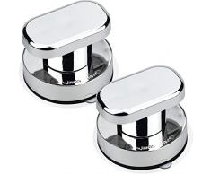 ALFFREUDE Maniglia Adsorbente 2 Pezzi Forte Ventosa Pull Maniglie Ventosa Porta Maniglia Cassetto Armadio Porta Maniglia per Porta Frigorifero Armadio Cassetto Maniglia, Argento