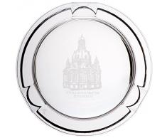 Posacenere, posacenere cristallo, sigaretta, collezione "FRAUENKIRCHE" Ø 12 cm, trasparente, stile moderno (GERMAN CRYSTAL powered by CRISTALICA)