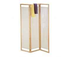 Relaxdays 10028847 Paravento, 3 Ante, Divisore Interno Pieghevole, Protegge la Privacy, bambù & Stoffa, 170x120x1,5 cm, Naturale, bambù, Poliestere, Cotone, 1 pz