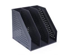 FRETONBA Portariviste pieghevole, formato A4, portariviste a 3 scomparti, organizer da scrivania per organizzazione e conservazione, organizer da scrivania per ufficio scolastico, grigio scuro