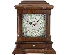 Prim Orologio da tavolo di design Old Times, marrone scuro/legno, lussuoso decorazione da tavolo con quadrante decorato, motore a passo al quarzo, dimensioni: 270 x 340 x 128 mm, decorazione di lusso