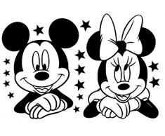 Mickey Mouse Topolino Minnie Mouse Stelle Disney Adesivo da parete Murale Art Deco Home decor Arte muraria Decorazione decalcomanie Stanza del bambino